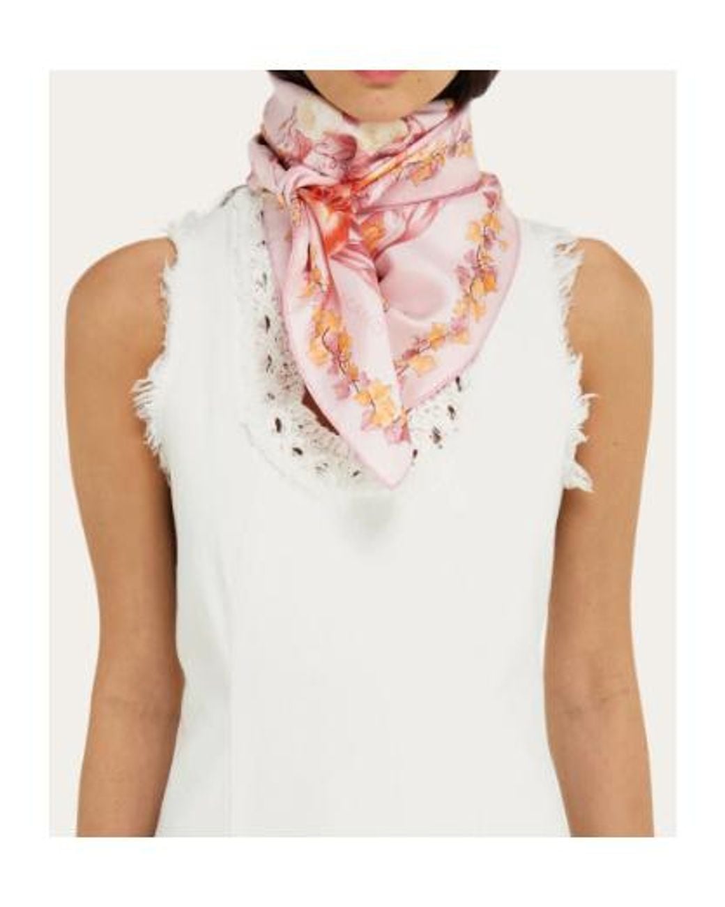 Ferragamo Pink Ferragamo Eden Shoes Print Scarf