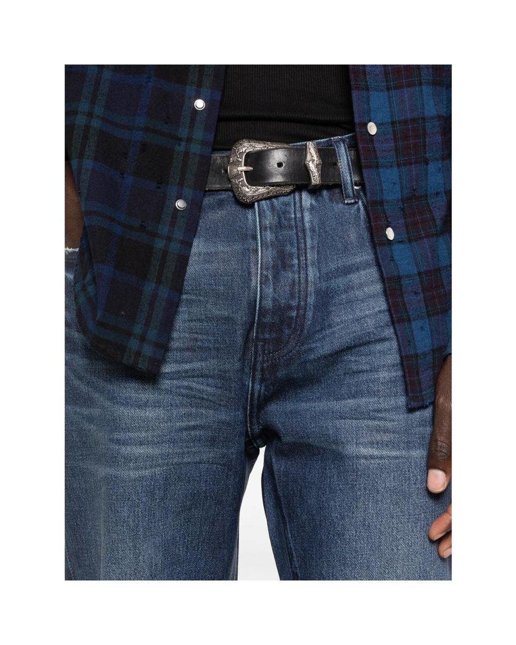 Purple Brand Blue Belt Loop Jeans for men
