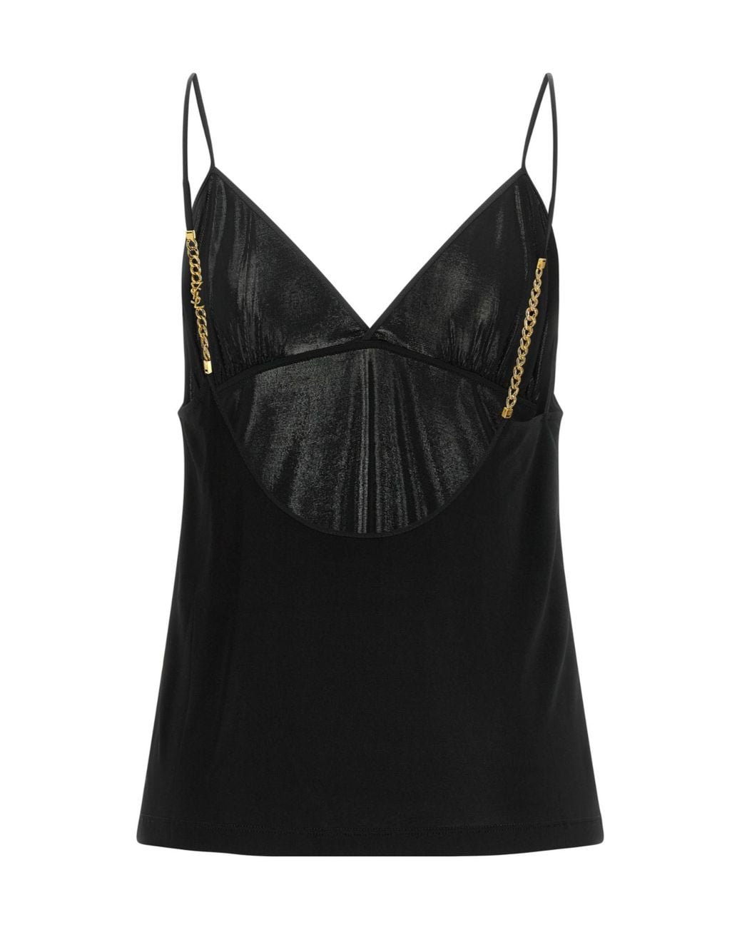 Saint Laurent Black V-Neck Sleeveless Top