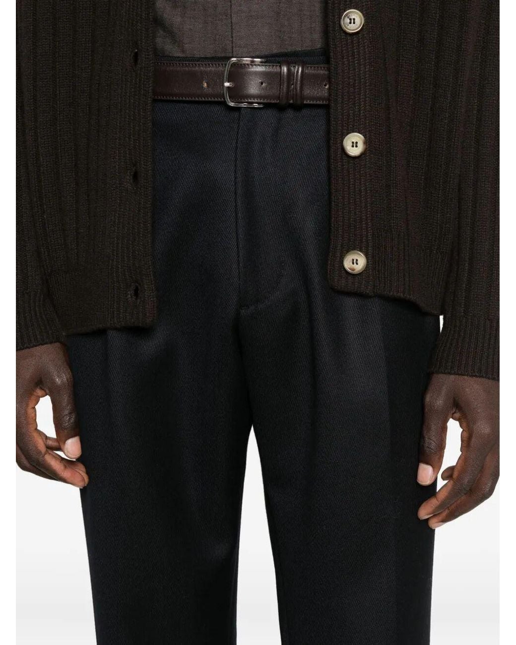 Berwich Black Lucano Pleated Pants for men