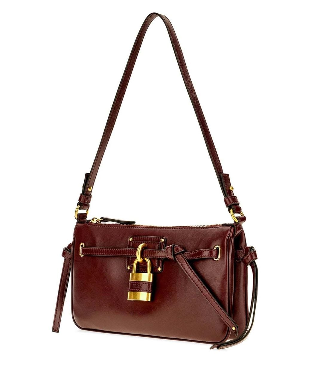 Chloé Brown Zippered Shoulder Bag