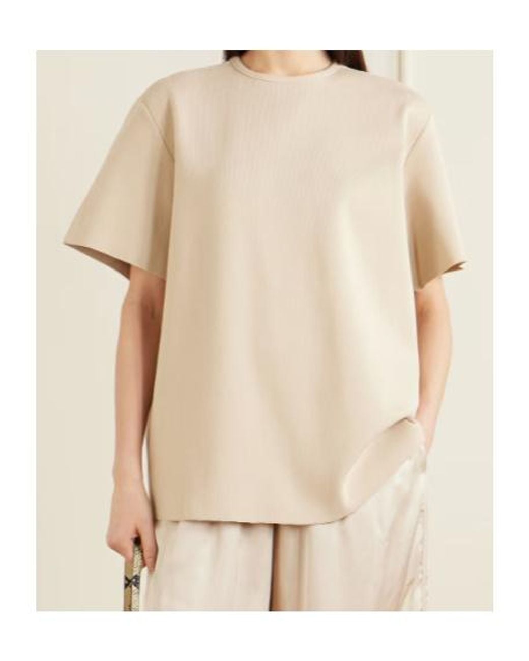 Frankie Shop Natural Leni Ribbed-Knit T-Shirt
