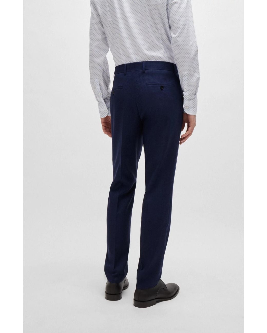Boss Blue Single-Breasted Suit for men