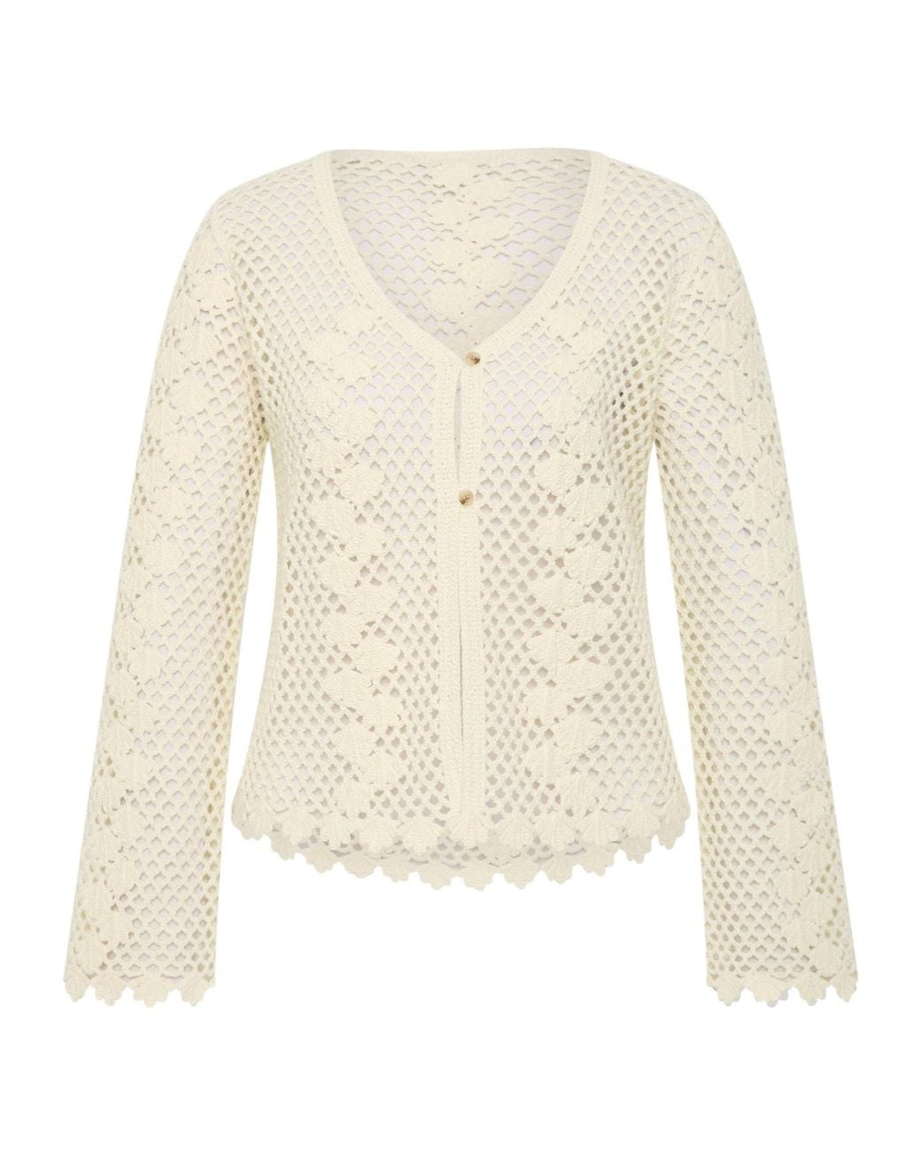 Posse White Saskia Crochet Cardigan