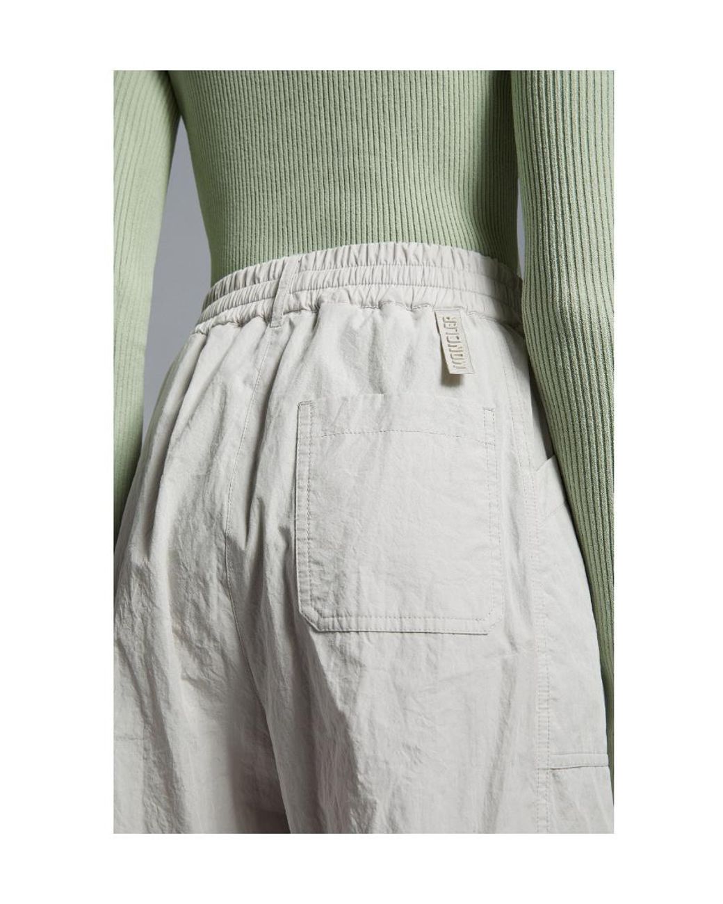 Moncler Gray Cotton Cargo Trousers