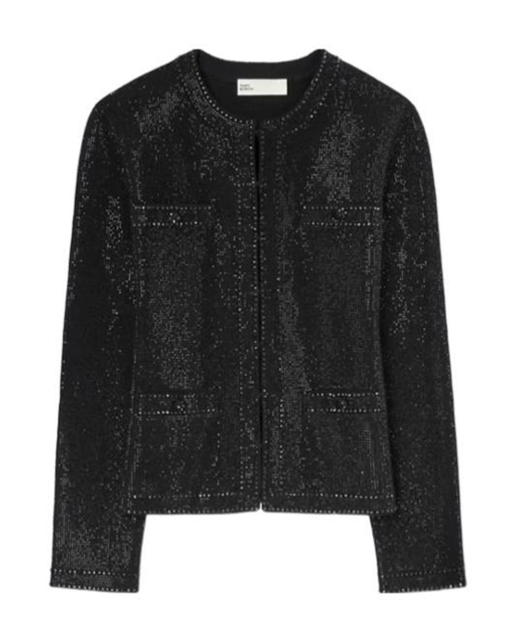 Tory Burch Black Embellished Button-Fastening Sweater