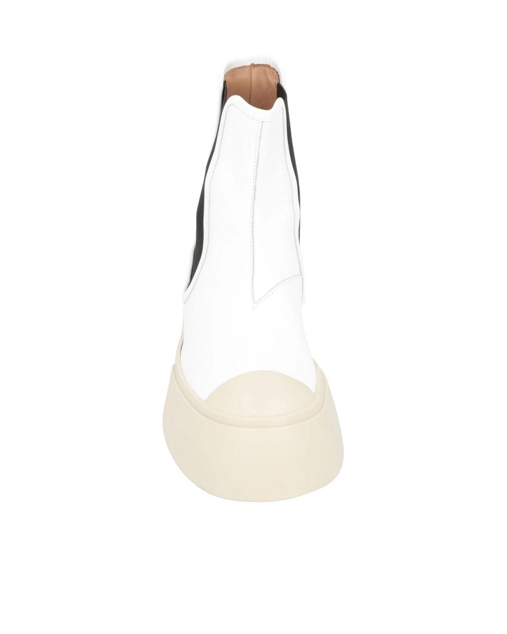 Marni White Leather Chelsea Boots