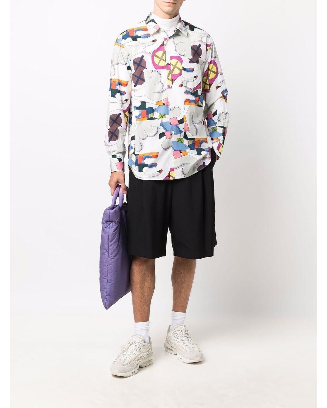 Comme des Garçons White Cartoon-Print Long-Sleeved Shirt for men