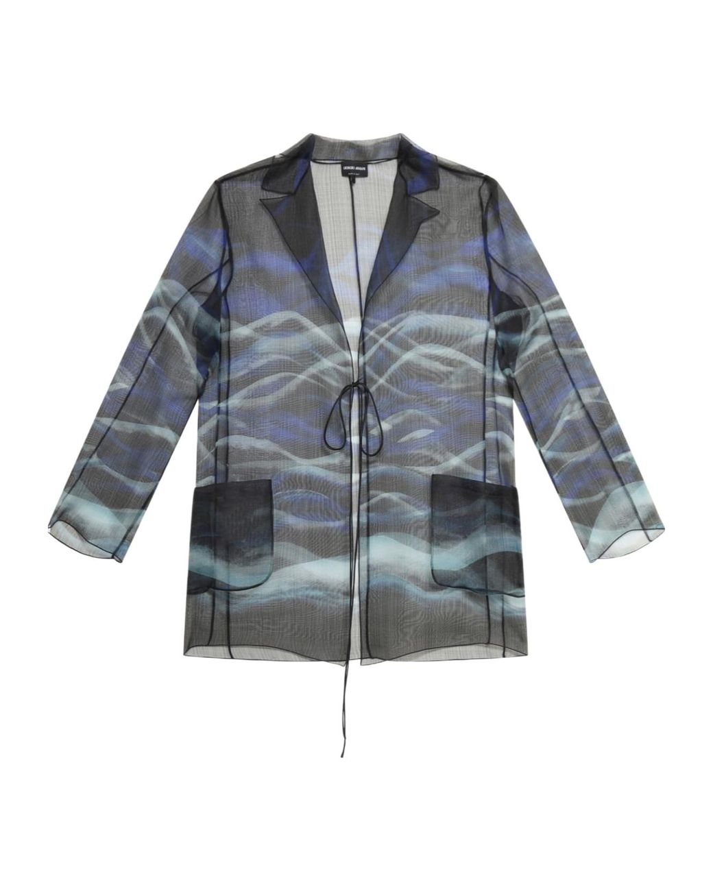 Giorgio Armani Blue All-Over Printed Single-Breasted Jacket