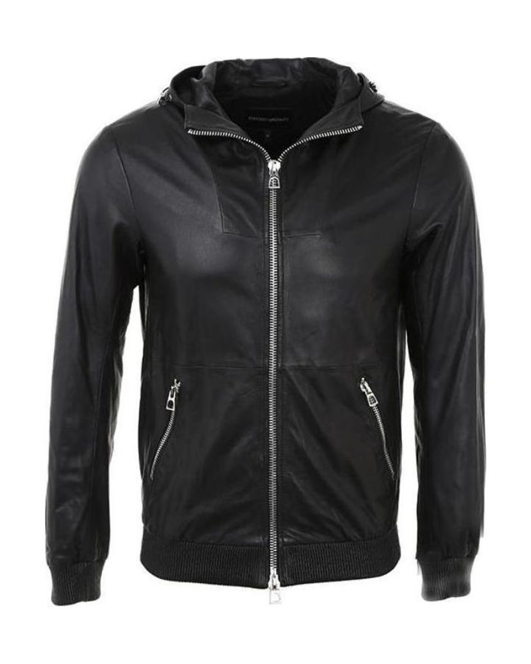 Emporio Armani Black Long-Sleeved Casual Jacket for men