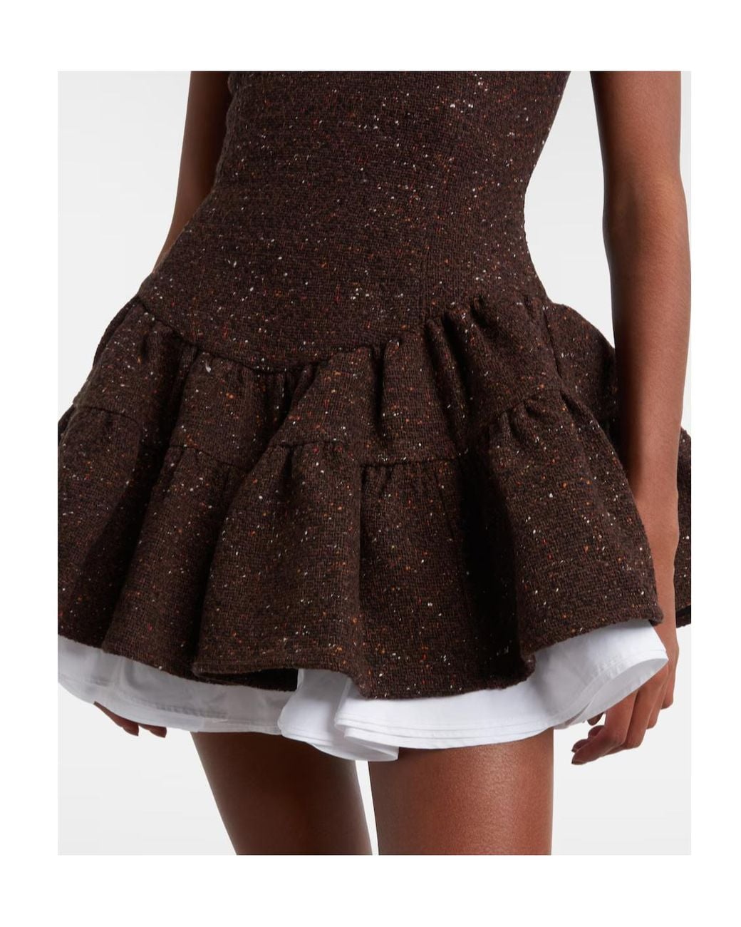 ShuShu/Tong Brown Knitted Wool-Blend Minidress
