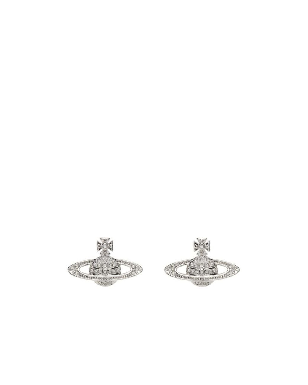 Vivienne Westwood White Mini Bas Relief Earrings