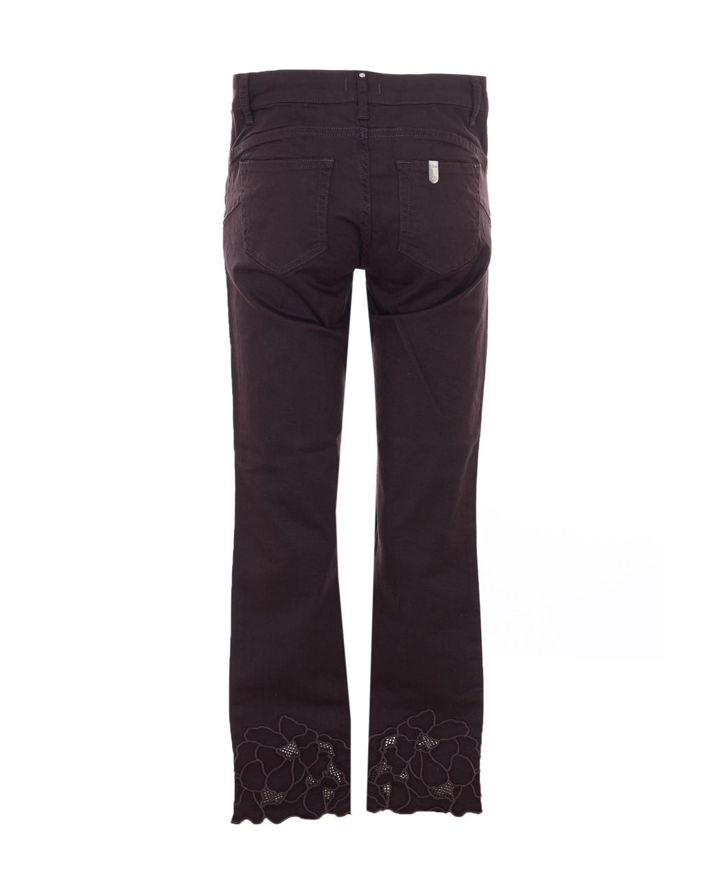 Liu Jo Purple Floral Embroidered Skinny Trousers