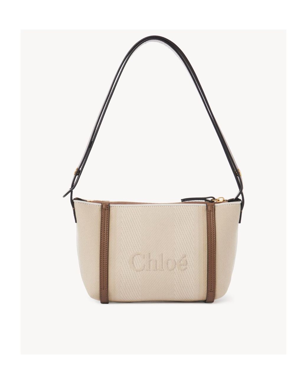 Chloé White Chloé Carry Logo Detailed Shoulder Bag