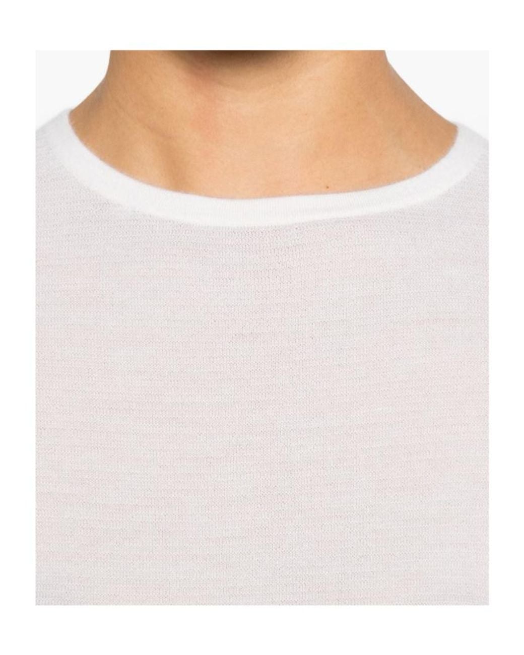 Lisa Yang White Georgie Long-Sleeve Crew-Neck Top