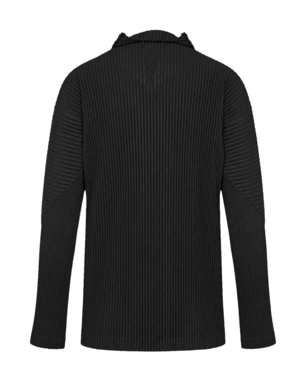 Homme Plissé Issey Miyake Black Long-Sleeve Casual Jacket for men
