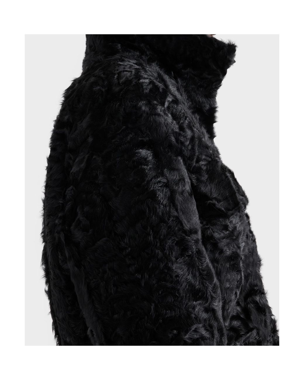 Prada Black Shearling Caban Jacket