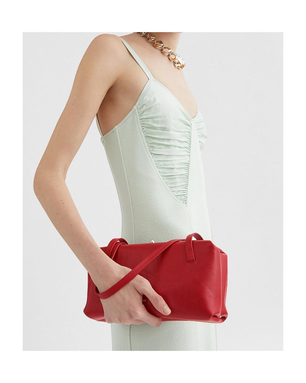 Jil Sander Red Goji Soft Handle Tote Bag