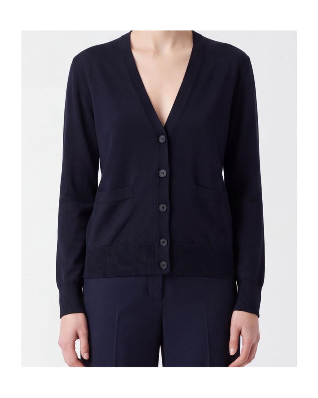 Giorgio Armani Black V-Neck Buttoned Cardigan