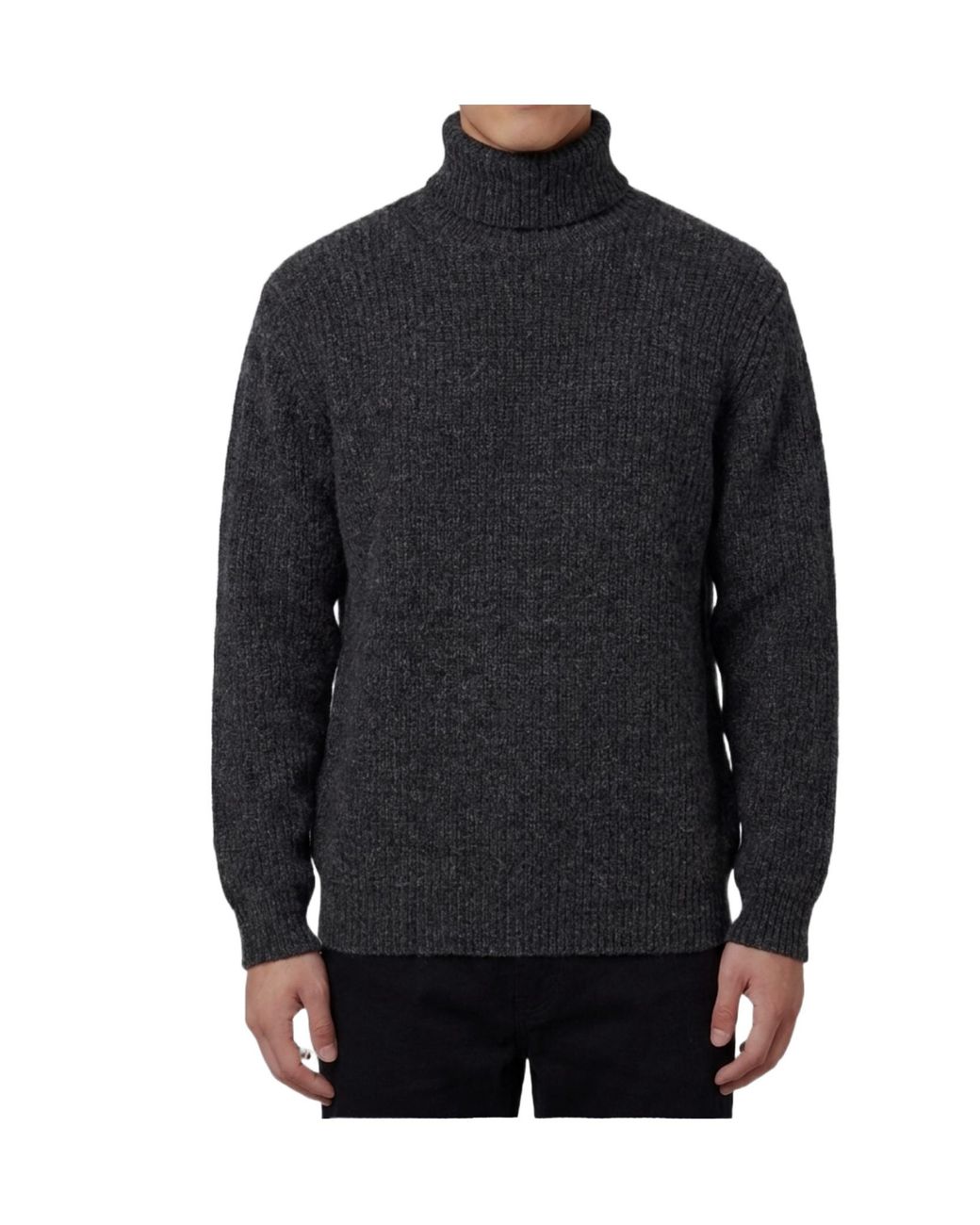Lemaire Blue Ribbed Turtleneck Knitted Sweater for men