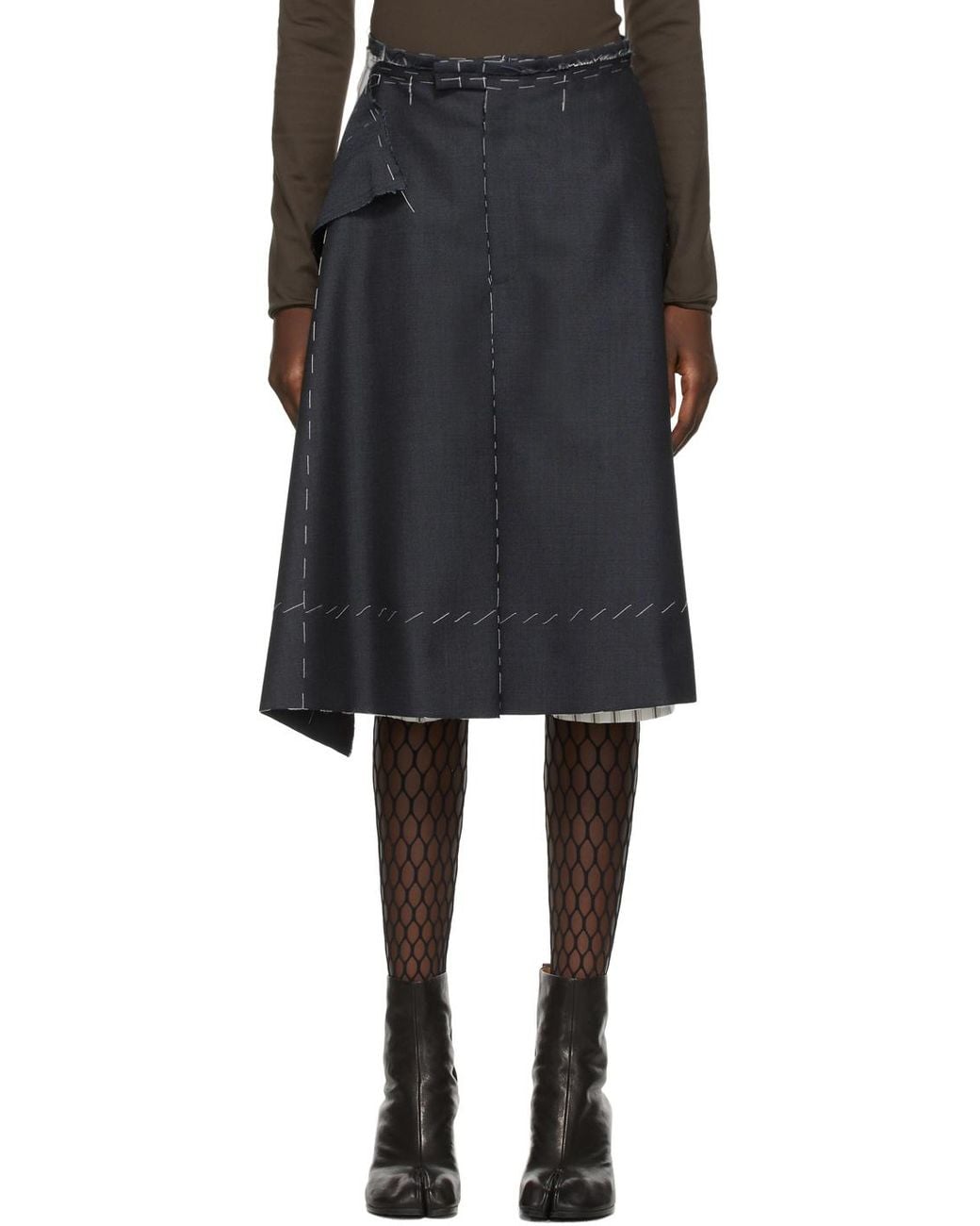 Maison Margiela Blue Spliced Skirt