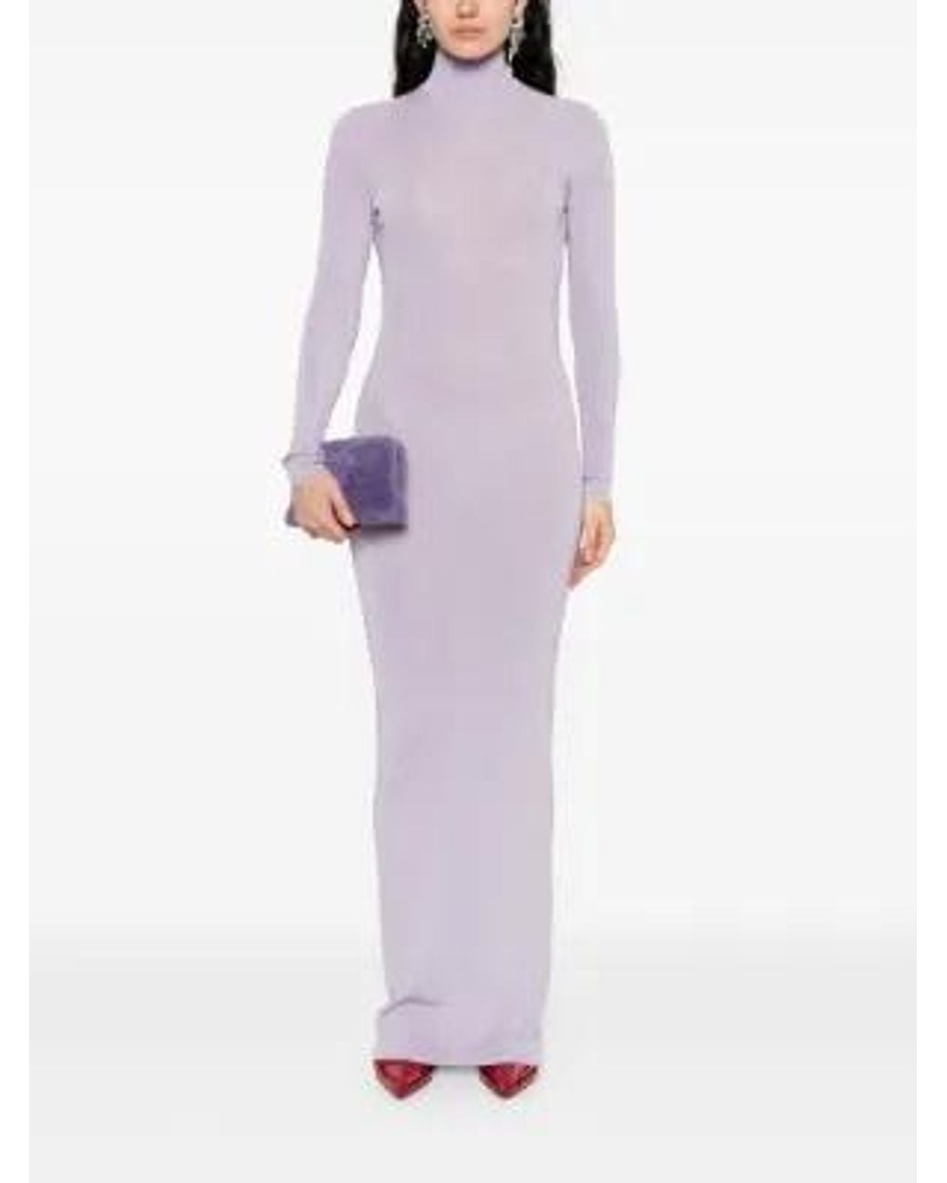 Self-Portrait Purple ファインニット ドレス