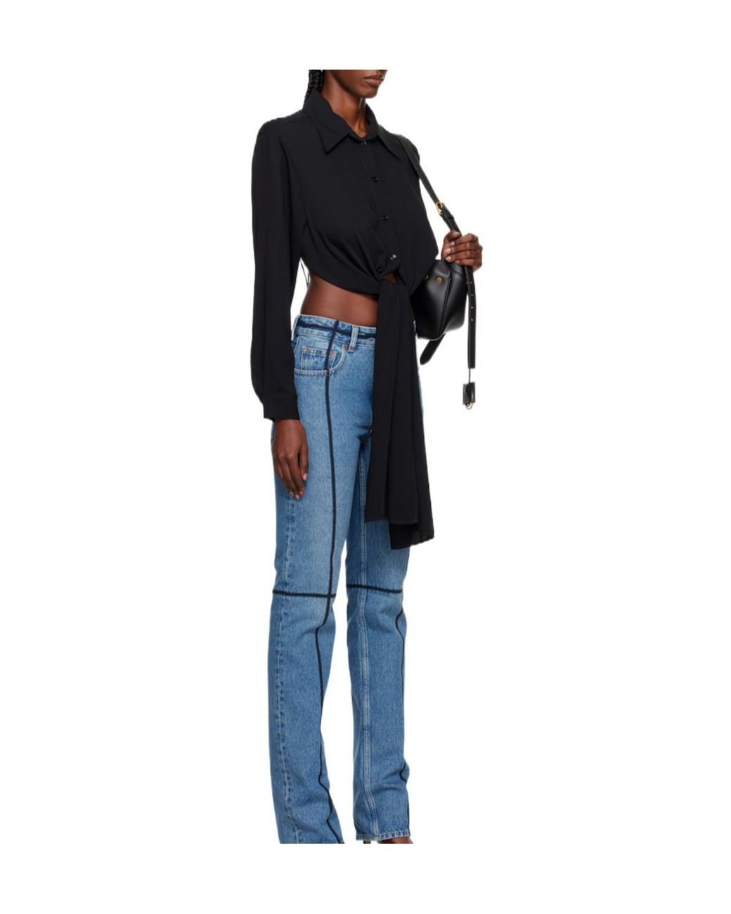 MM6 by Maison Margiela Black Long-Sleeved Shirt