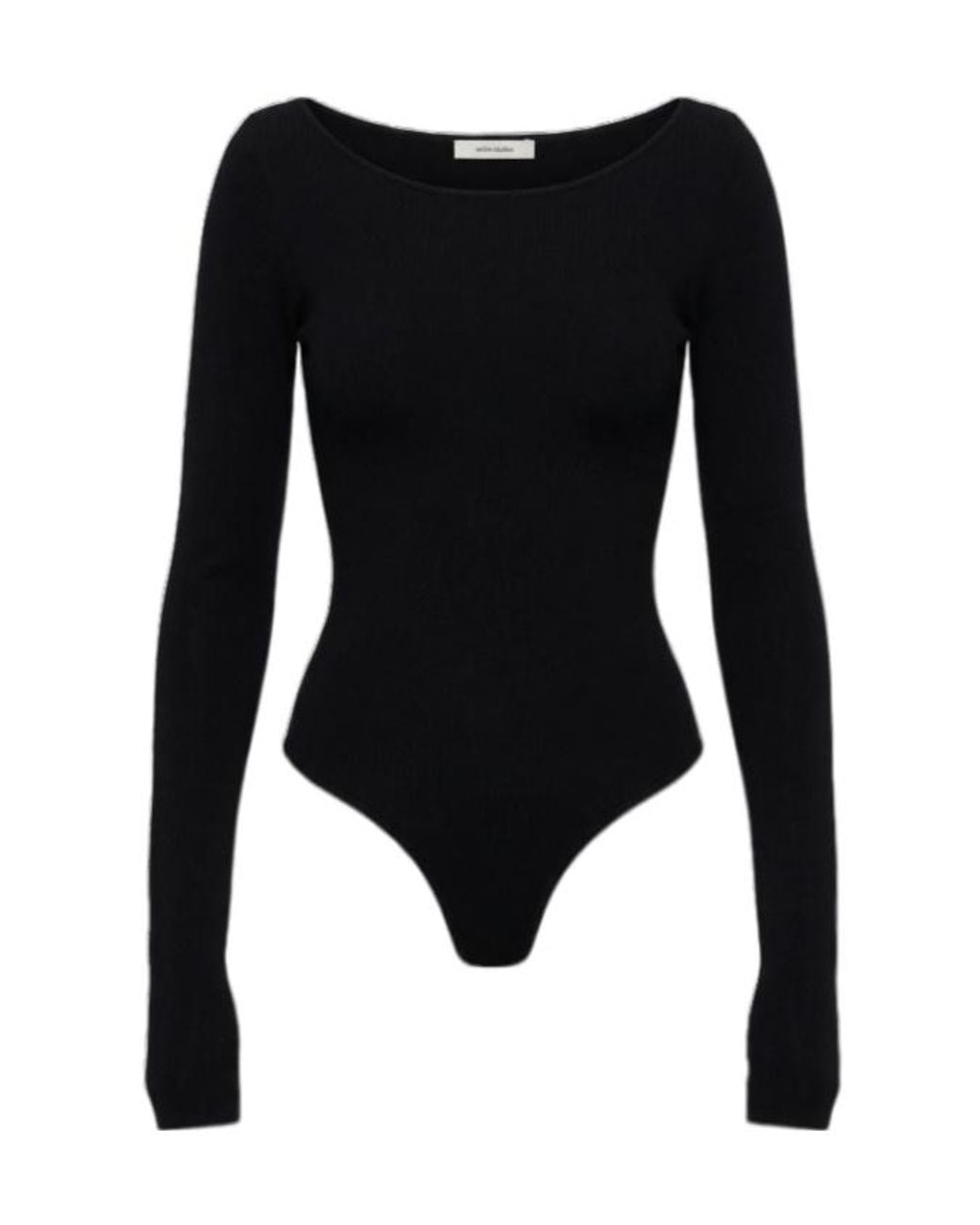 Entire studios Black Scoop Neck Long Sleeve Bodysuit