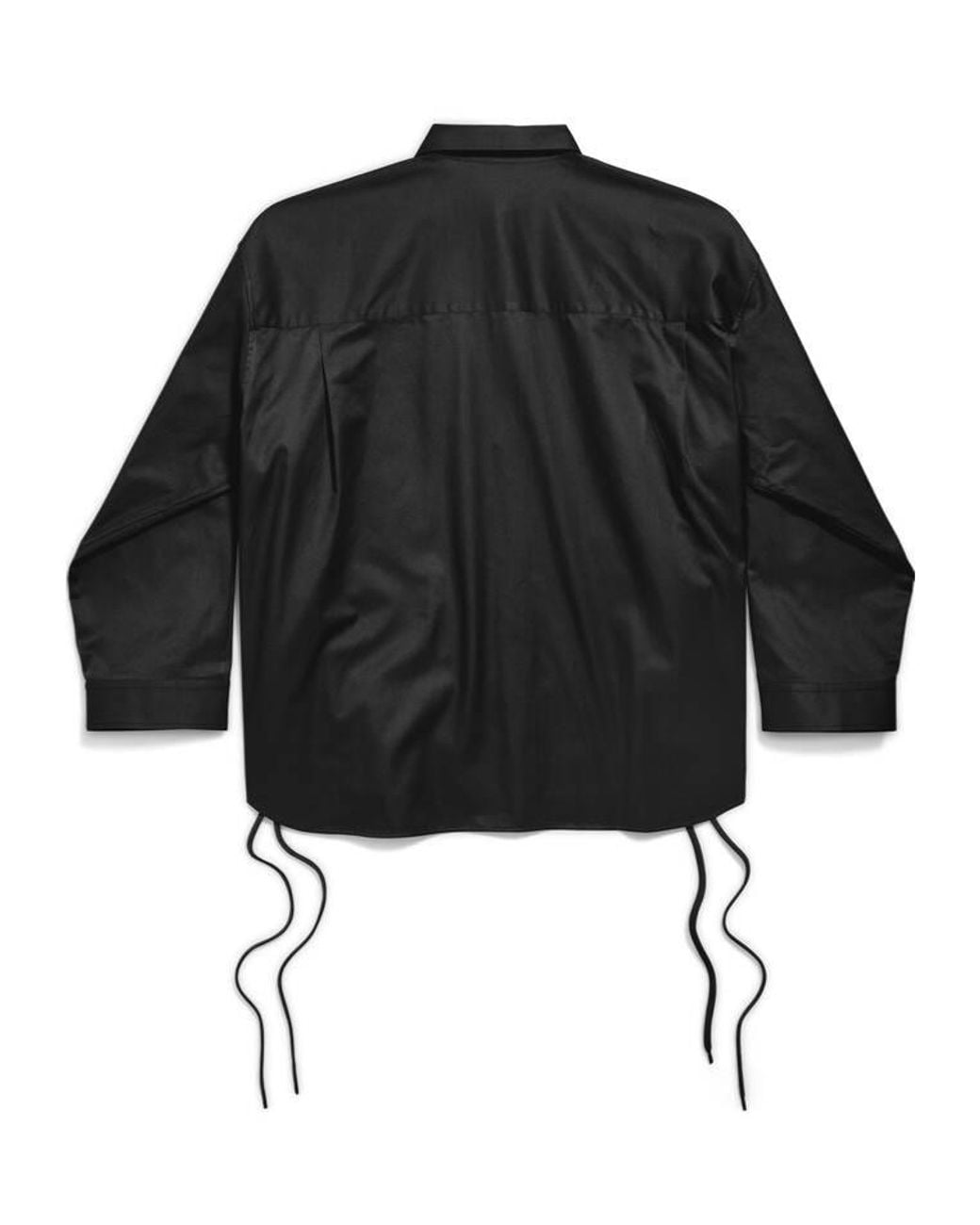Balenciaga Black Lace-Up Long-Sleeved Shirt