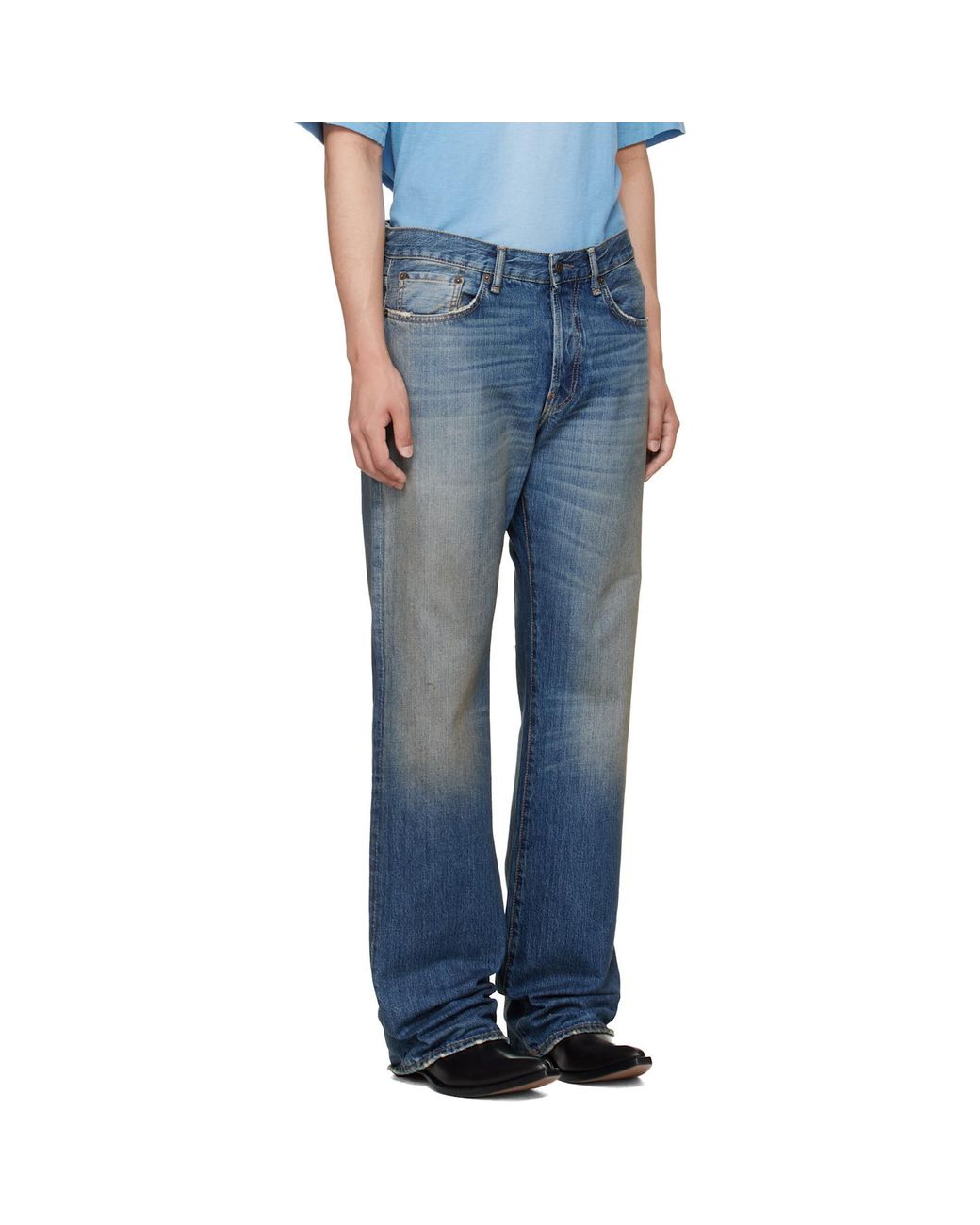 Acne Blue Logo Patch Denim Jeans for men