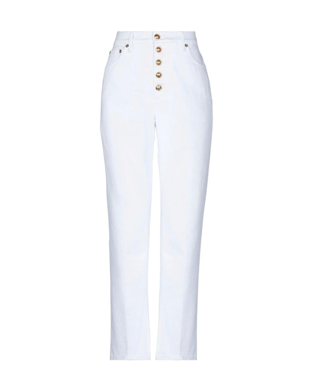 Tory Burch White High-Waisted Straight-Leg Jeans