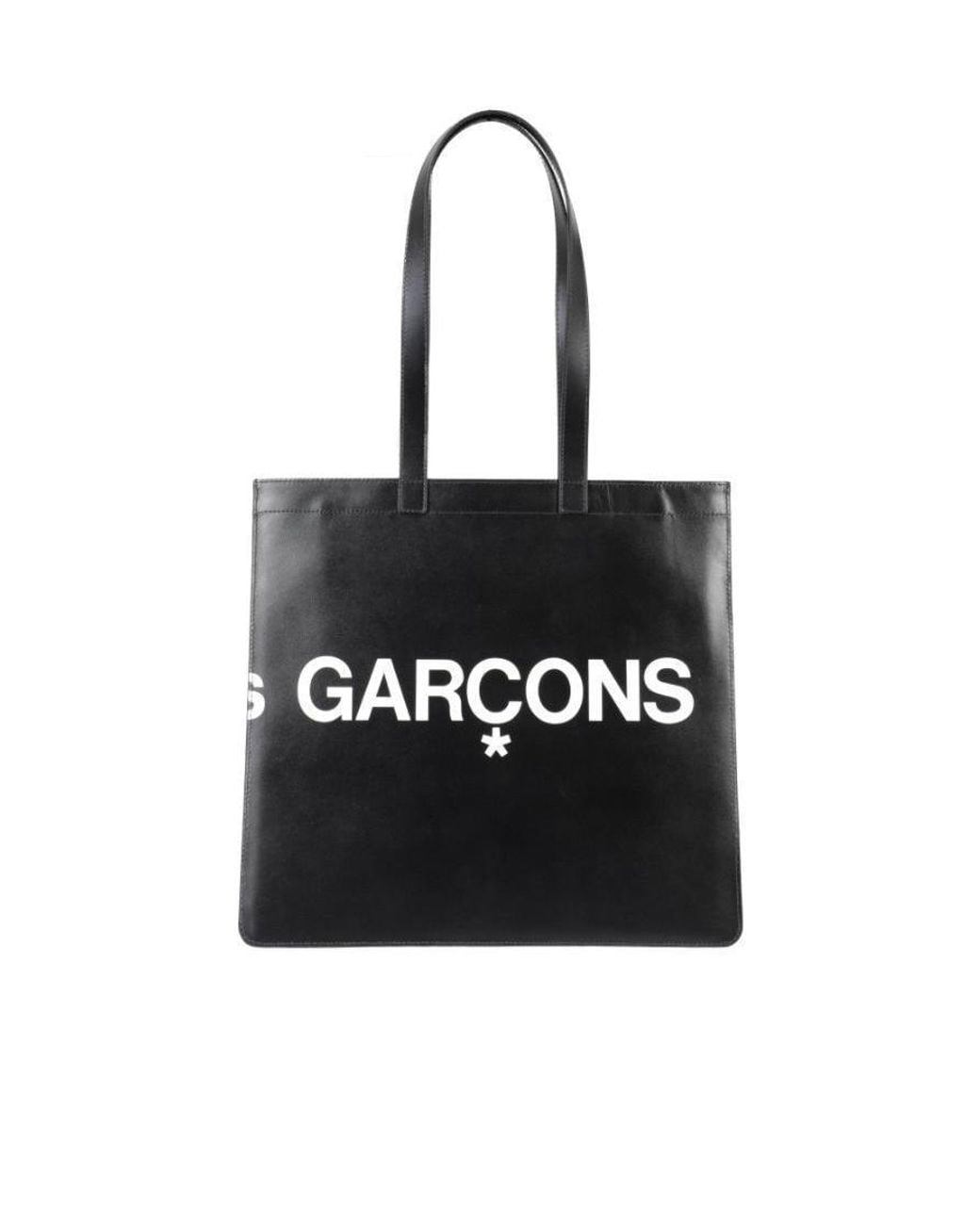 Comme des Garçons Black Logo-Print Leather Tote Bag for men