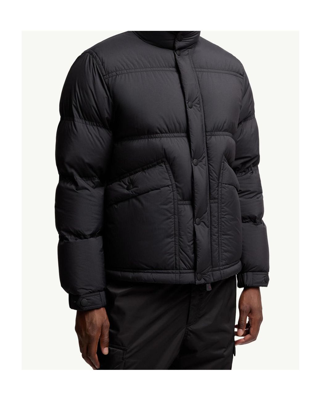 Moncler Blue Grenoble Sernur Button-Up Puffer Jacket for men