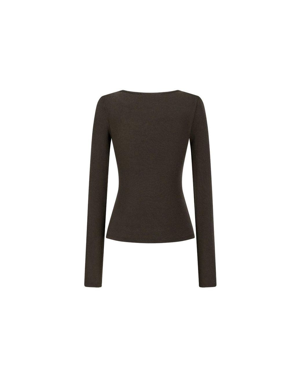 Amomento Brown Round T-Shirt