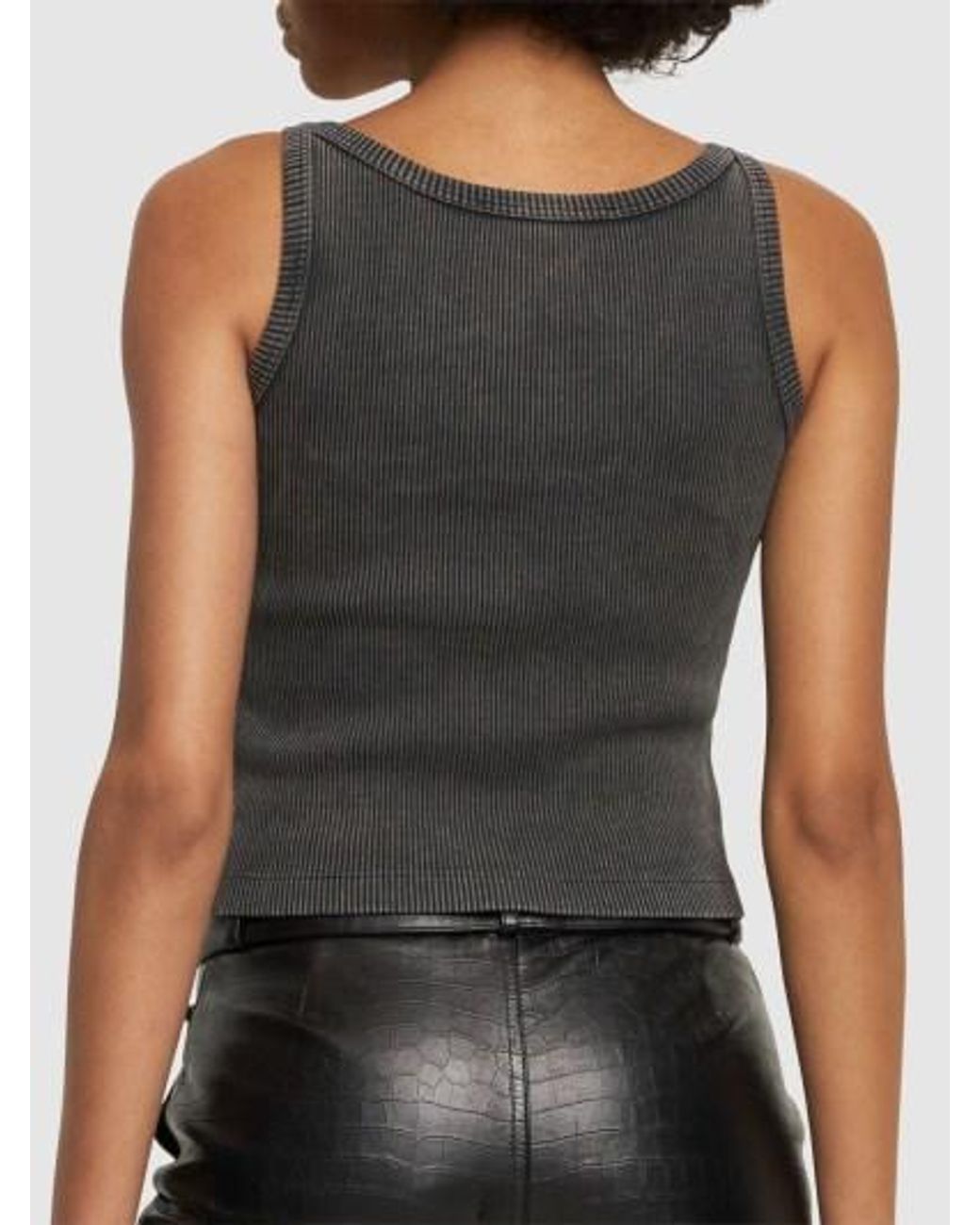 Alessandra Rich Black Patch Ribbed Vest