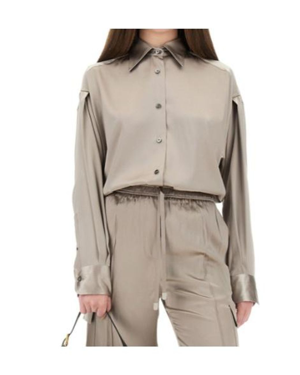 Tom Ford Gray Satin Relaxed Fit Shirt