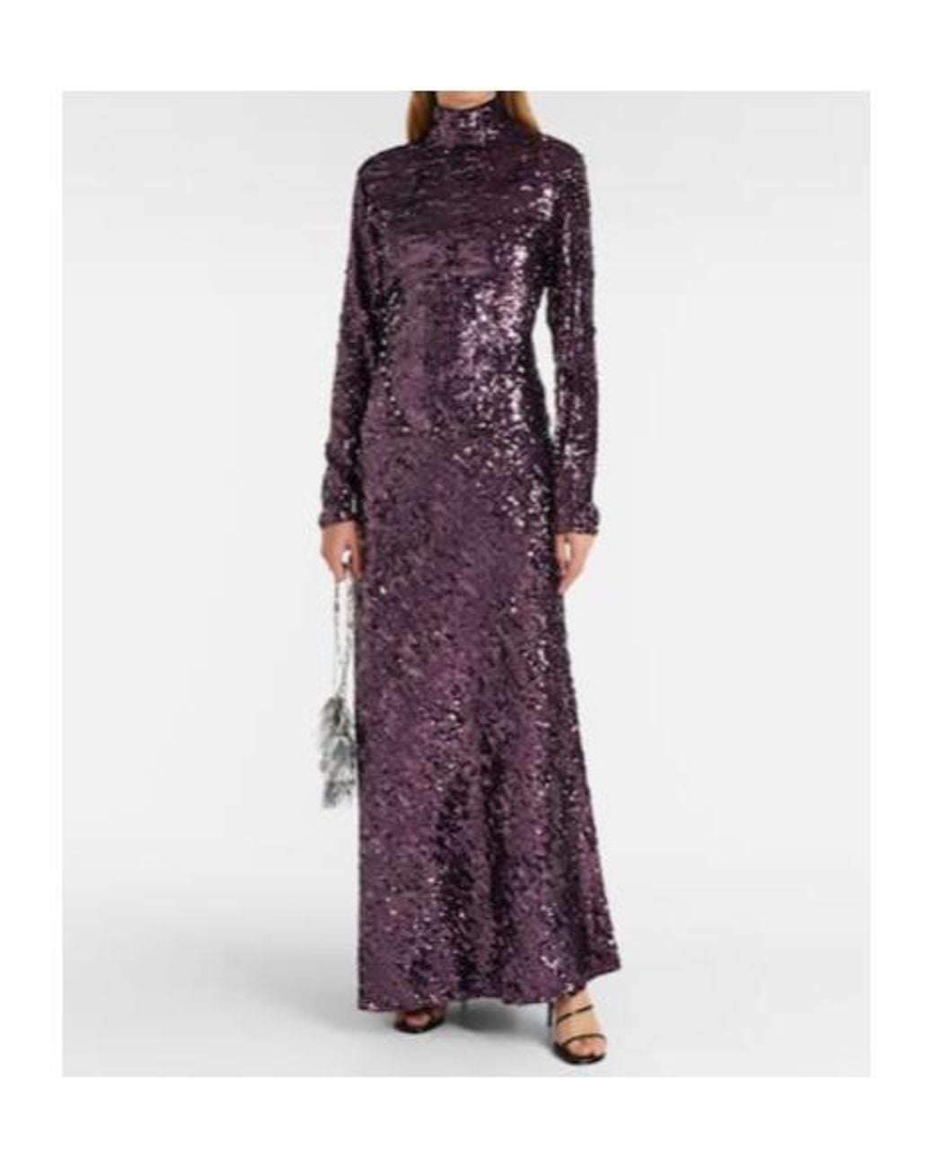 Rabanne Purple Sequined Maxi Skirt