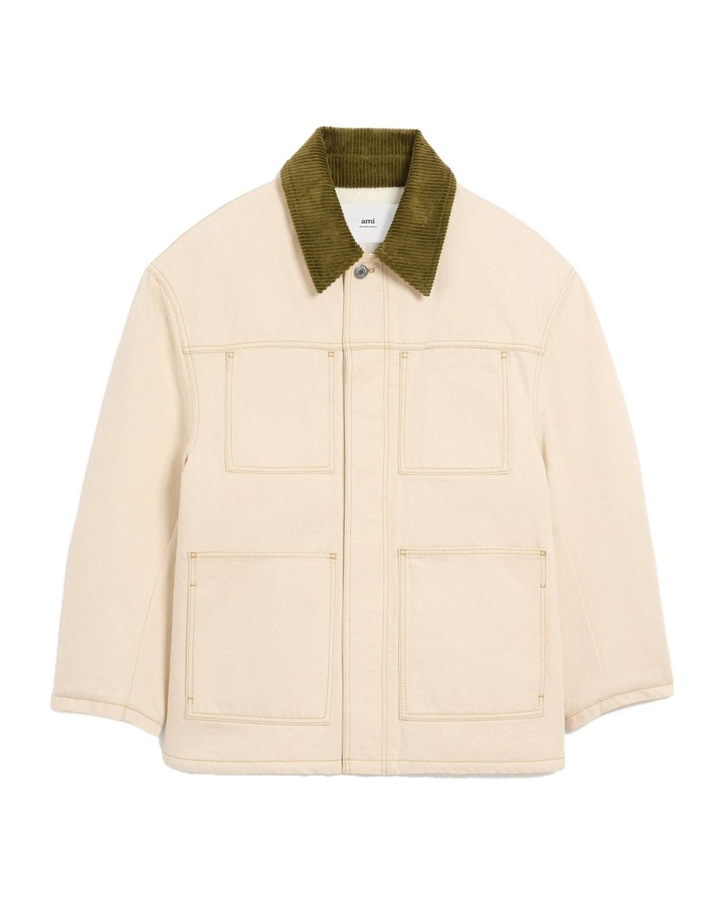 Ami ワークジャケット Ami Paris Ami Padded Worker Jacket in Natural for Men | Lyst