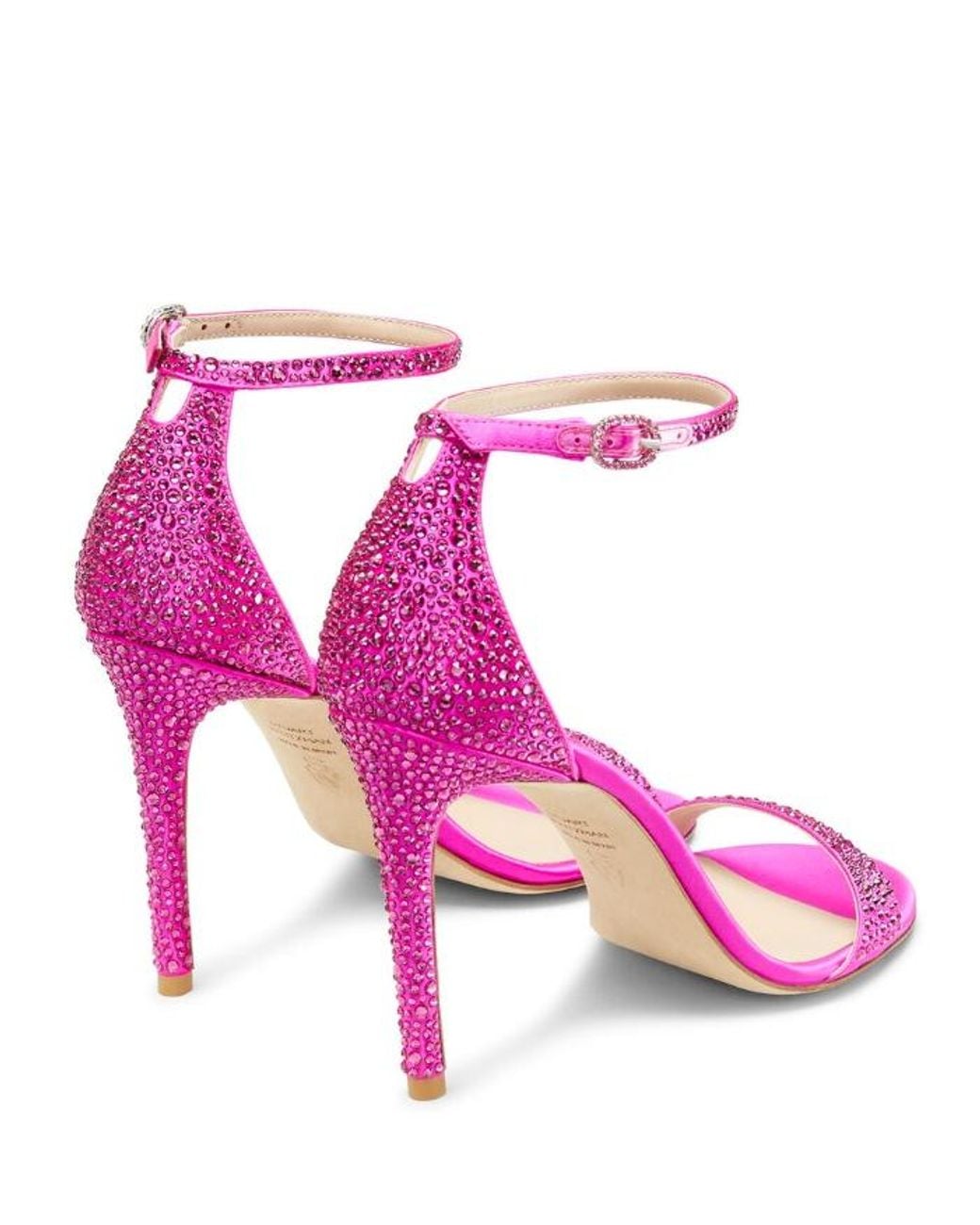 Stuart Weitzman Pink Round-Headed High-Heeled Sandals