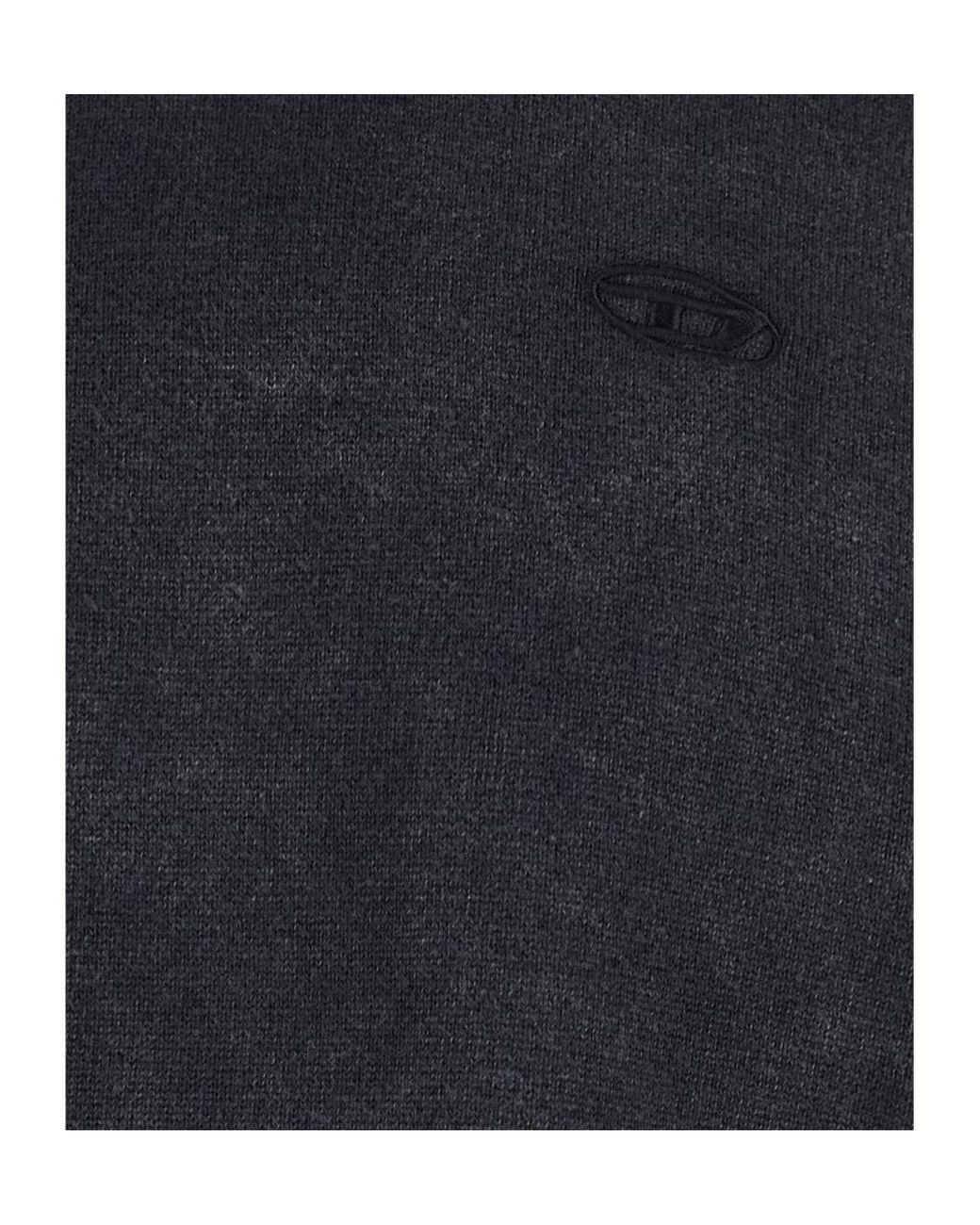 DIESEL Blue Logo Embroidered Crewneck T-Shirt for men