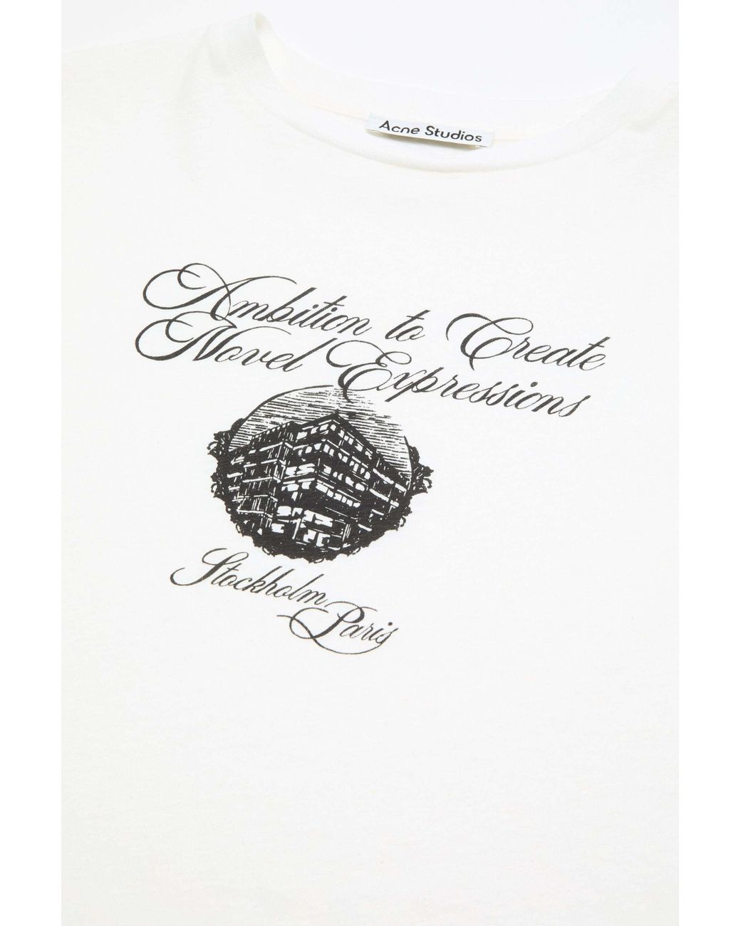 Acne White Graphic Jersey T-Shirt