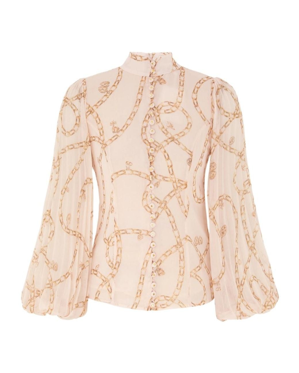Zimmermann Natural Sunray Pleated Blouse