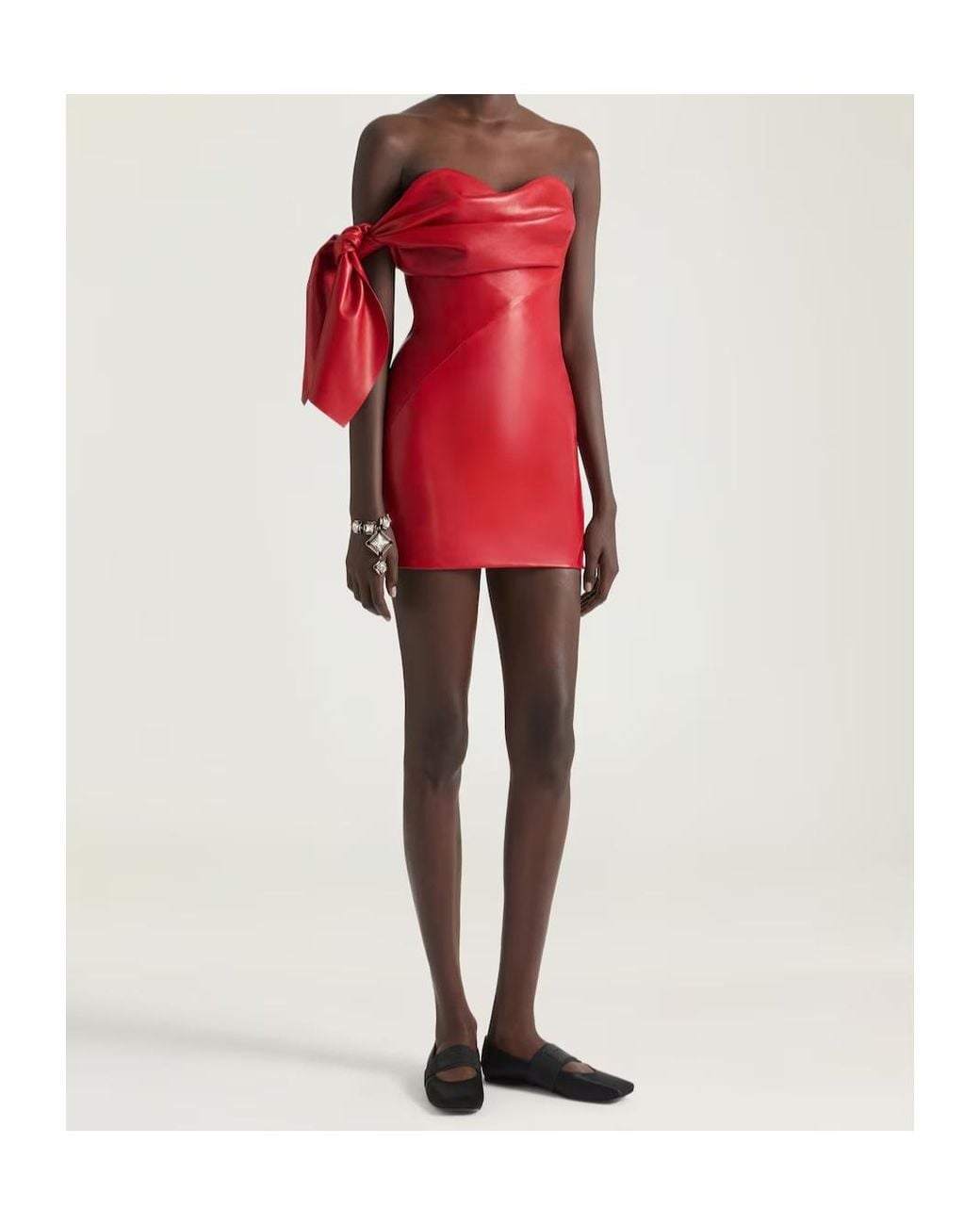 Givenchy Red Knot Strapless Miini Dress