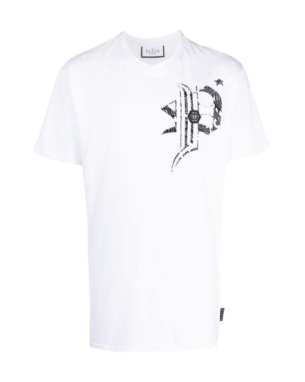 Philipp Plein White Ss Gothic Plein Round-Neck T-Shirt for men