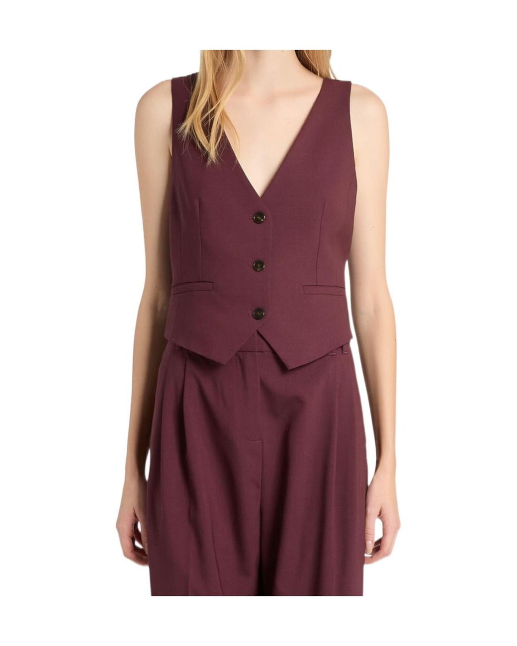 Marella Purple Single-Breasted Vest