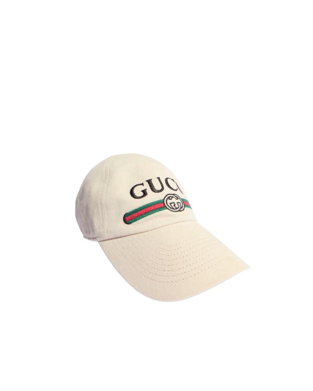 Gucci White Embroidery Baseball Cap for men