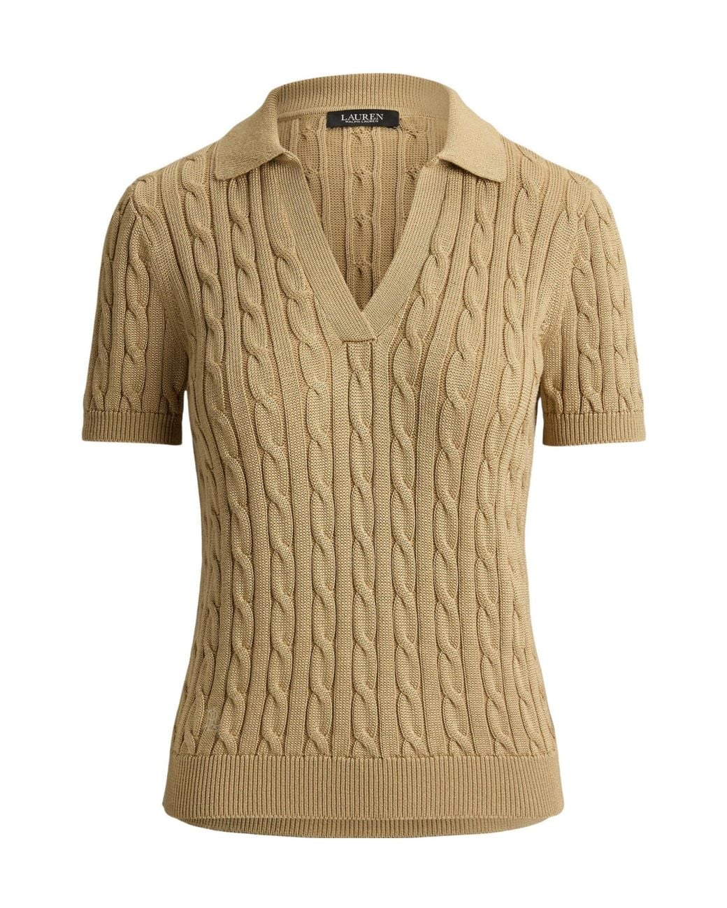 Ralph Lauren Natural Knitted Short Sleeve Polo Shirt