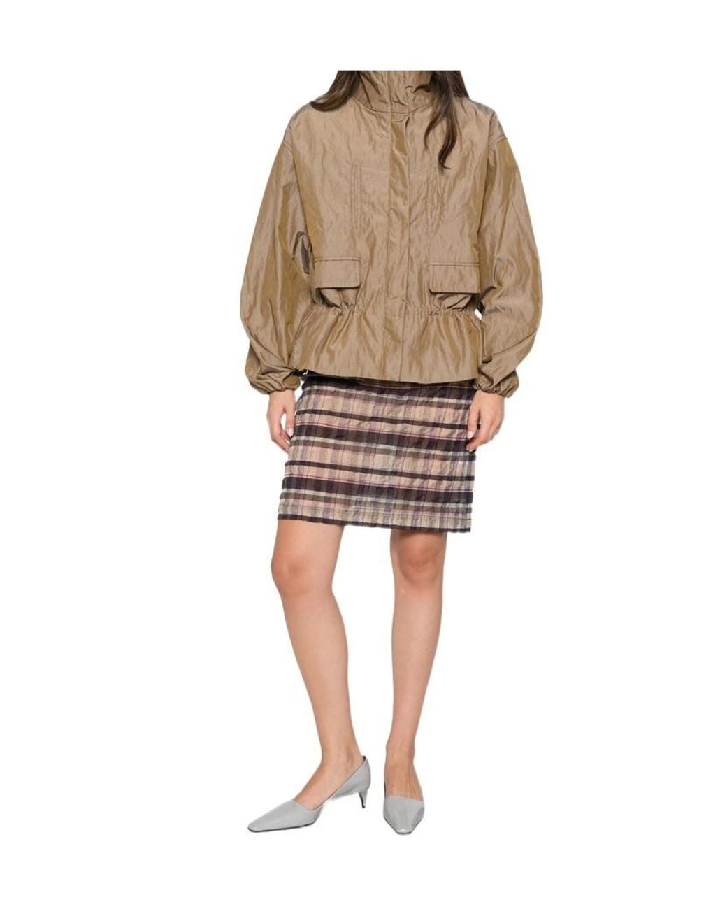 Paloma Wool Natural Plaid Skirt