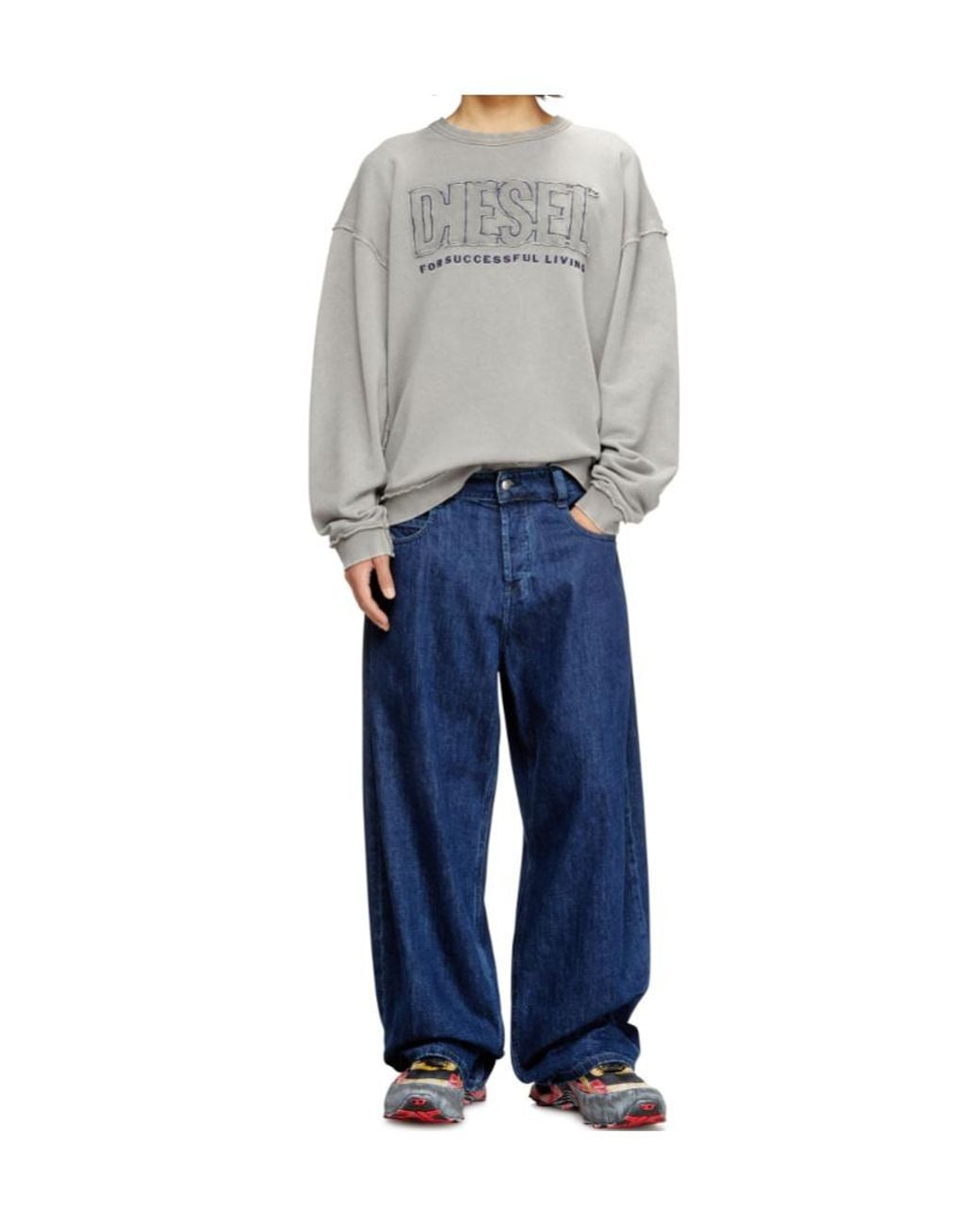 DIESEL Gray Boxt-Raw-V1 Sweatshirt for men