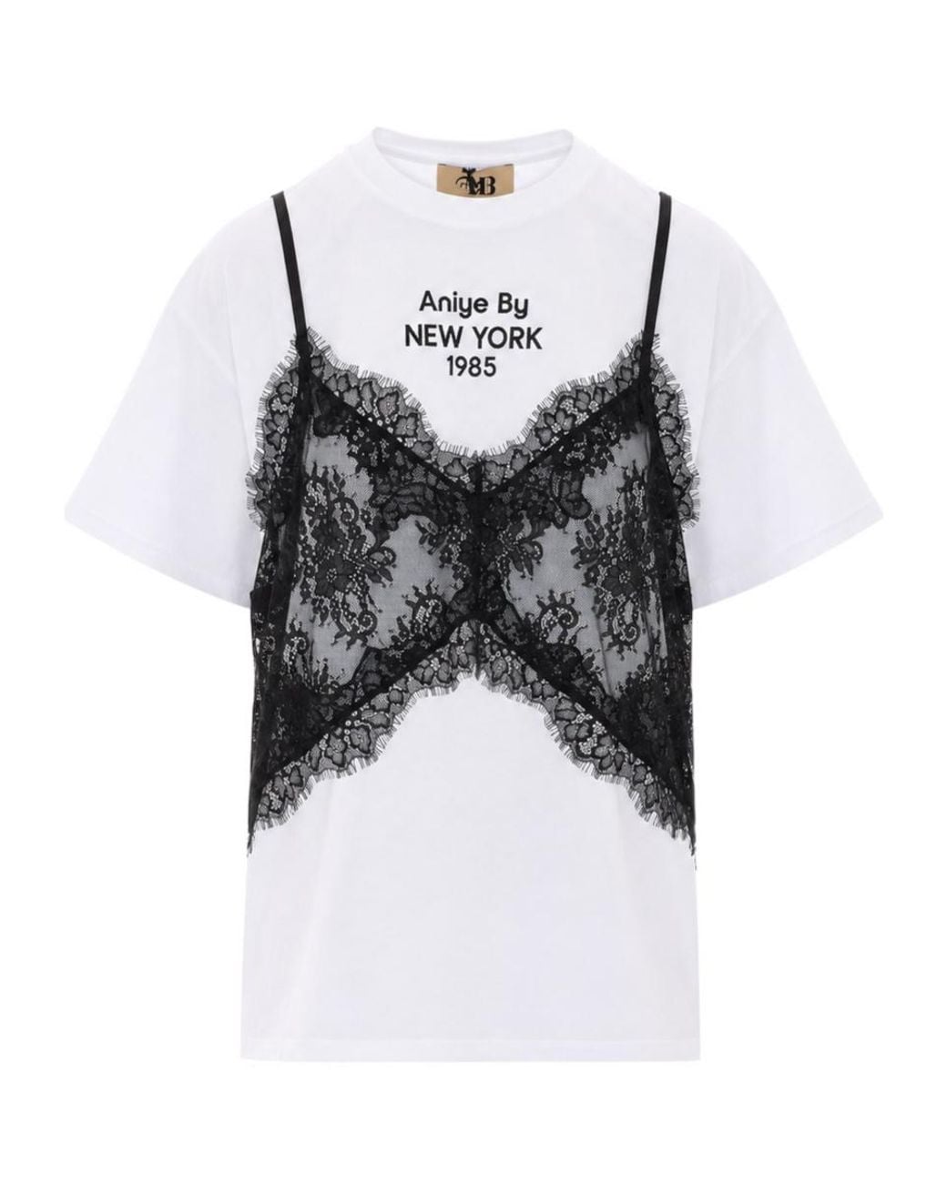 Aniye By White Lace Overlay Oversized T-Shirts